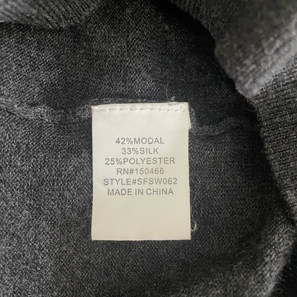 41Hawthorn Silk Blend Charcoal Gray Button Down Knit Sweater Cardigan, Size XL - Picture 4 of 4